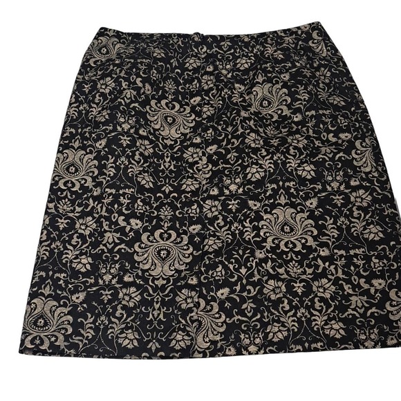 Talbots black and gold brocade skirt size 12 - Picture 2 of 4